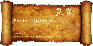 Papir Ulpián névjegykártya